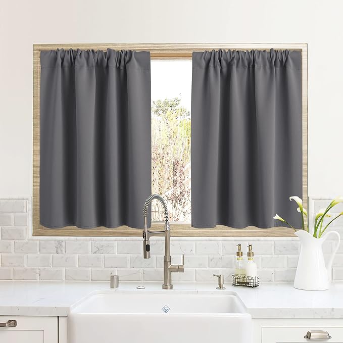 RYB HOME RV Curtains for Camper Windows, Mini Small Blackout Curtain Tiers | by RYBHOME