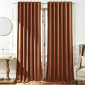 Timeper Burnt Orange Velvet Curtains 120 inches 2 Panels, Light Blocking by Timeper