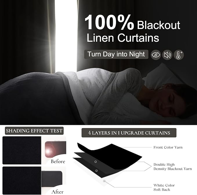 Unique 86 Inch Black Blackout Curtains - Image 3