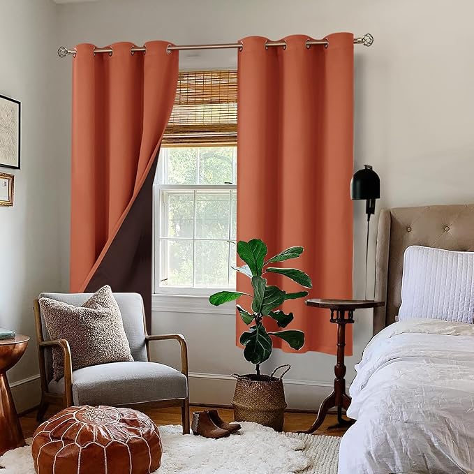 BGment Thermal Insulated 100% Blackout Curtains 63 Inch Length 2 Panels - Image 2