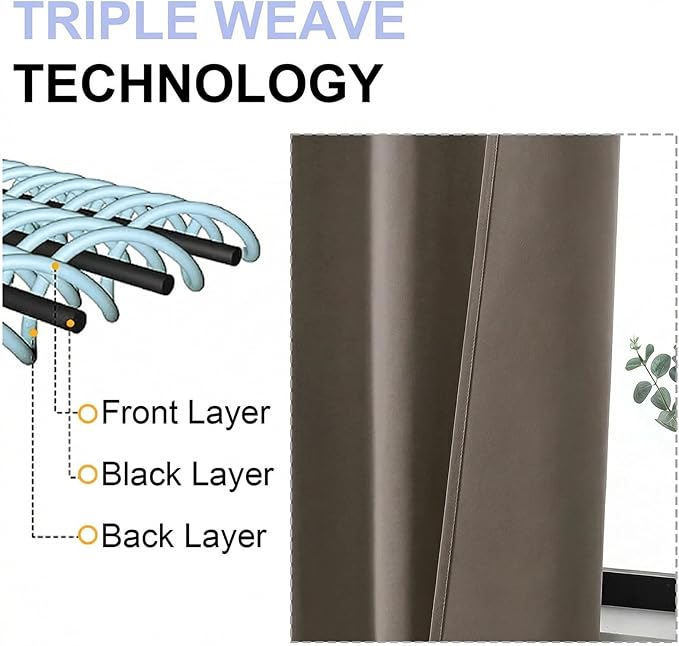 Simplebrand Ava Latte Short Blackout Curtains - Image 5