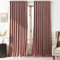 Timeper Wild Rose Pink Velvet Curtains W62 x L84 inches 2 Panels, Light by Timeper