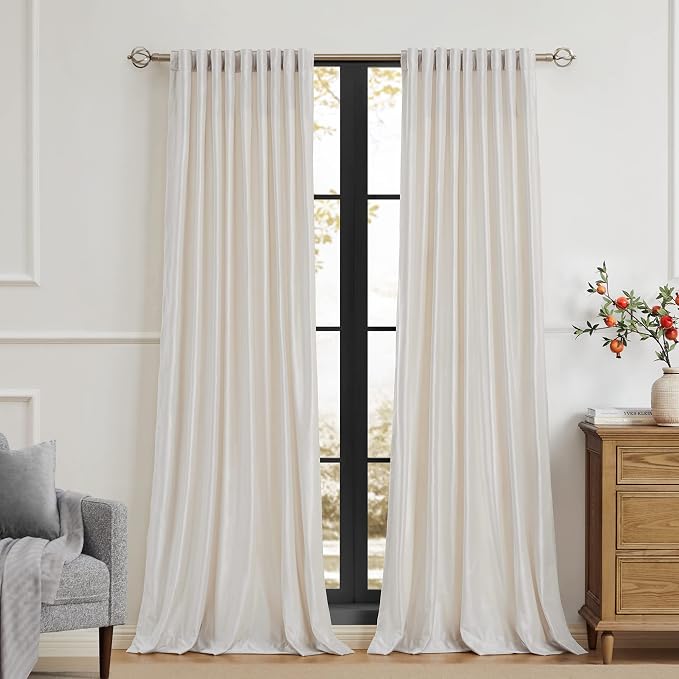 PRIMROSE Cream Ivory Curtains 96 inch by PRIMROSE