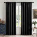 CUCRAF Black Blackout Curtains 72 inch Length 2 Panels Set, Rod Pocket Room by CUCRAF
