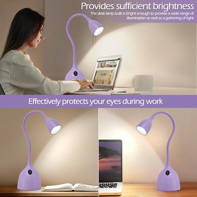 EJIAXIN Gooseneck Desk Lamp 360° LED Flexible Reading Light Small Desk Lamps - Image 4