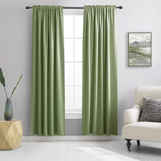 2 Panels 60 Inches Wide Blackout Curtain Panels by DONREN