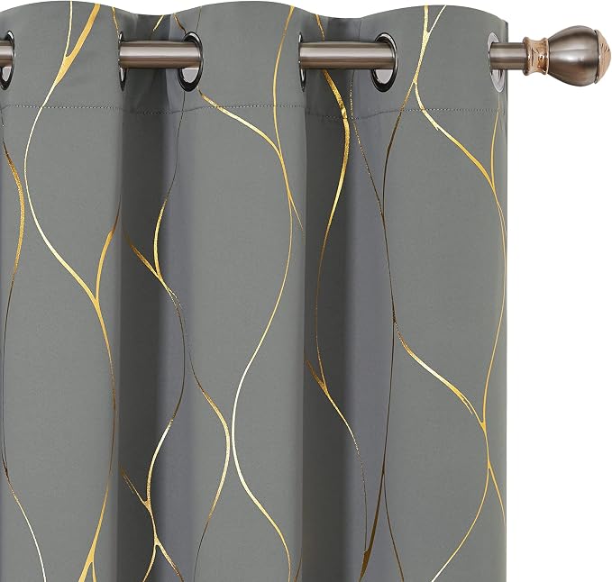 Deconovo Curtains for Living Room, Pattern Blackout Curtains 84 Inches Long | by Unknown