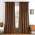 MIULEE Velvet Curtains 52x108 inches 2 Panels Brown Blackout Curtains | Luxury by MIULEE