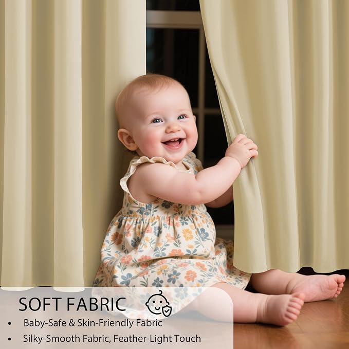 RYB HOME 100% Blackout Curtains 108 inches, Extra Long Ceiling Curtains | - Image 7