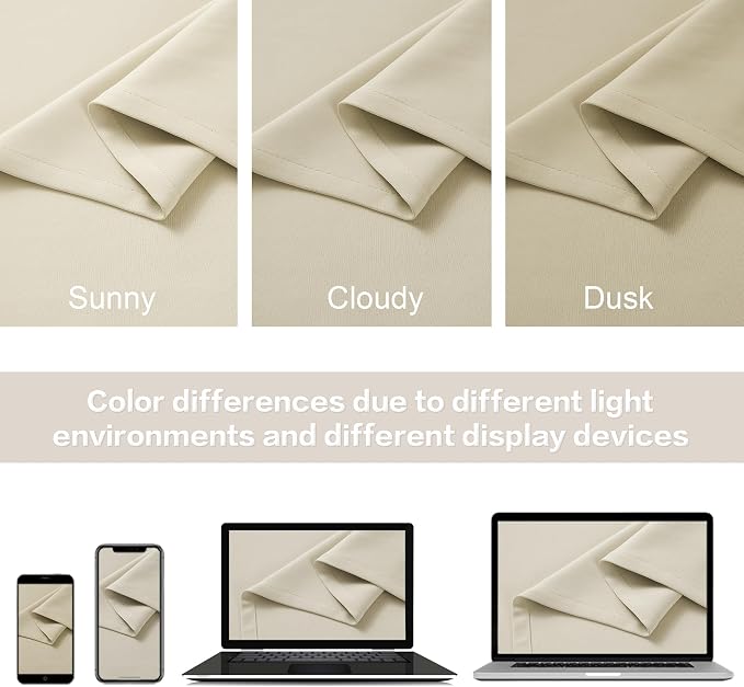 Cream Beige Curtains 84 Inch Length - Image 5