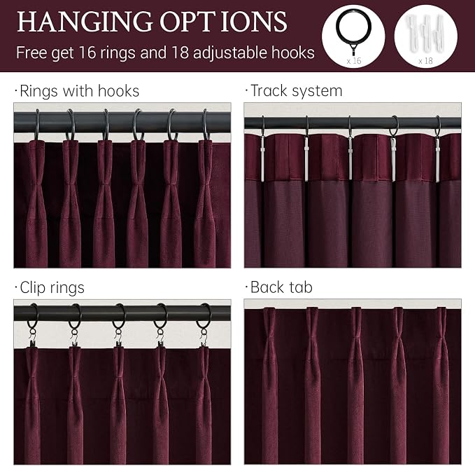90 Inch Long Dark Purple Velvet Curtains 2 Panels Luxury Elegant Home - Image 4