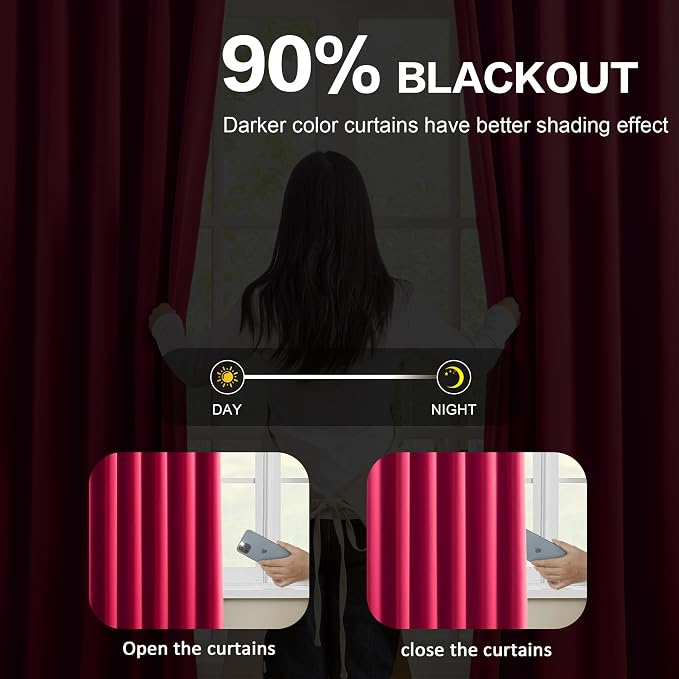 Raspberry Fushia Pink Curtains 102 Inches Long Pinch Pleated - Image 3