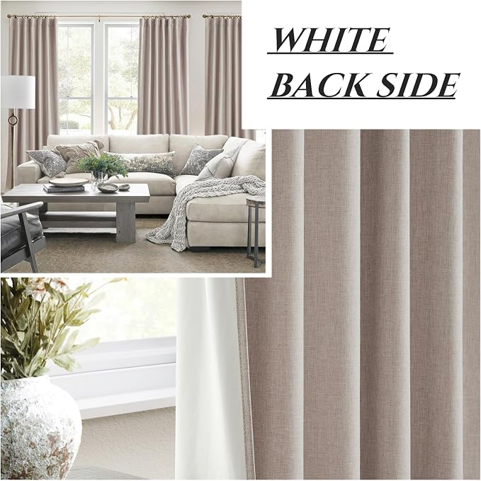 QJmydeco Black Out Linen Boho Curtains 72 Inch Long, Living/Bedroom Curtains 72 - Image 7