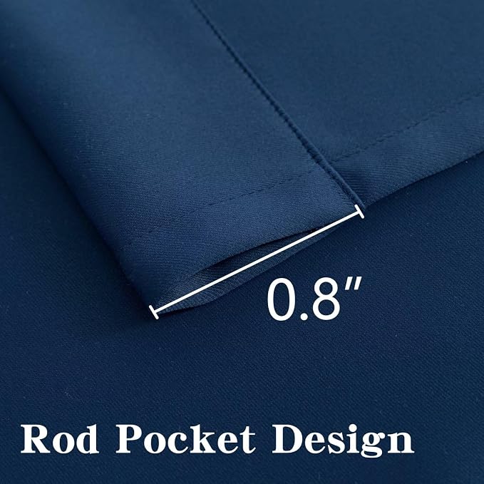 IGEMAEVE Blackout Curtains for Bedroom Grommet Navy Blue Custom | Bedroom | - Image 3