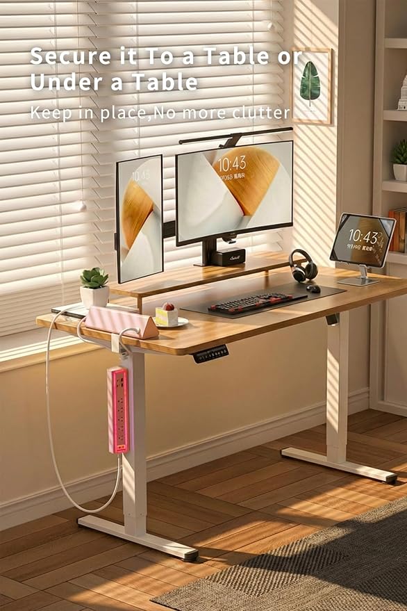 Desk Clamp Power Strip with Nightlight, 40W Fast Charging, 6FT Extension Cord - Image 3