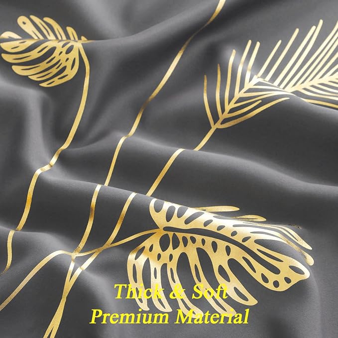 Curtain for Sliding Glass Door 100W x 96L Inch Gold Palm Tree Printed Curtain - Image 8