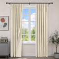 Etherealveil Beige Pinch Pleated Blackout Curtains 2 Panels 40"x90" | Back Tabs by Etherealveil