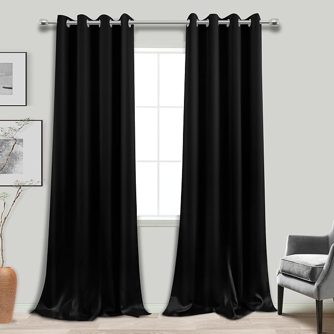 KOUFALL 108 Inch Curtains Blackout, Grommet Black Out Room Darkening Living - Image 3