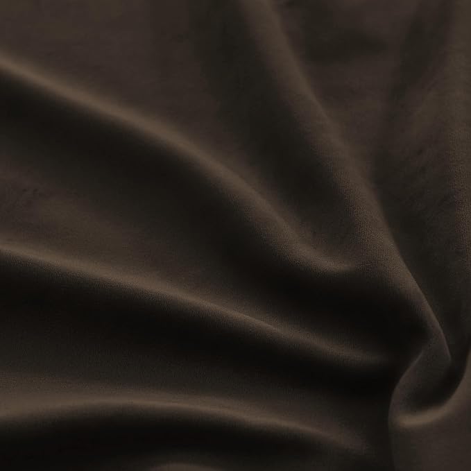 RYB HOME Brown Velvet Curtains for Bedroom Living Room 80 inches Long | Room - Image 5