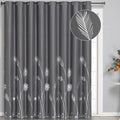 Curtain for Sliding Glass Door 100W x 84L Inch Long Elegant Silver Palm Tree by ESTELARTEXTILER
