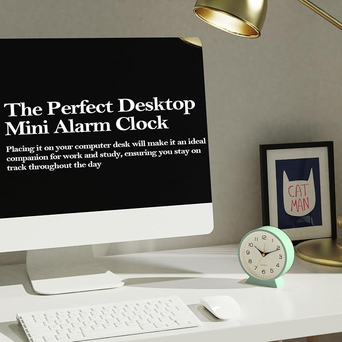 AYRELY® 4.5" Analog Alarm Clock, Small Retro Desk Clock and Table Clock | - Image 4