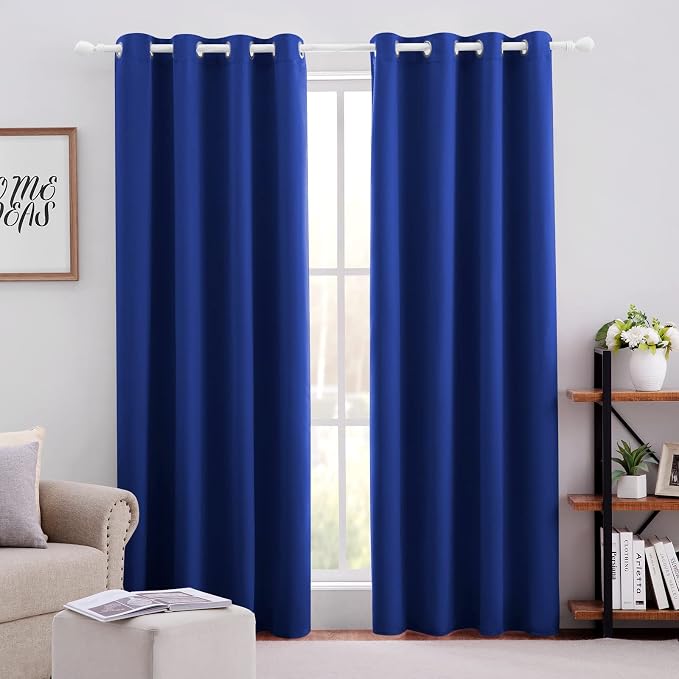 HOMEIDEAS Blackout Curtains for Bedroom 52 X 84 Inch Long 2 Panels Set Royal by HOMEIDEAS