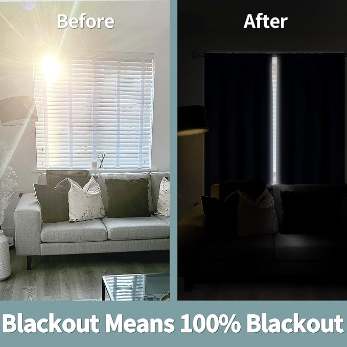BGment Navy Blackout Curtains for Bedroom 72 Inch Length 2 Panels | Thermal - Image 3