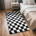 Black and White 3x5 Area Rugs for Bedroom, Fluffy Rug Small Bedside Carpet | by Yongyangjuxi