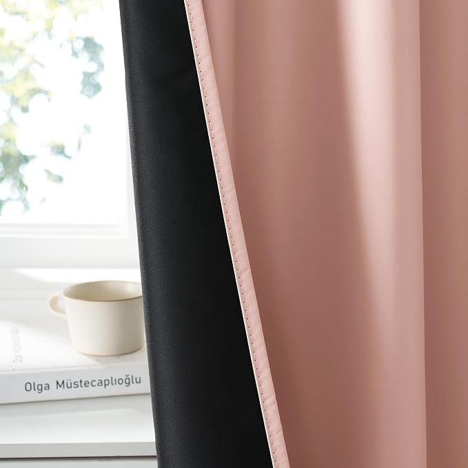 RYB HOME 100% Blackout Basement Curtains 30 inches Long, Heat & UV Blocking | - Image 4