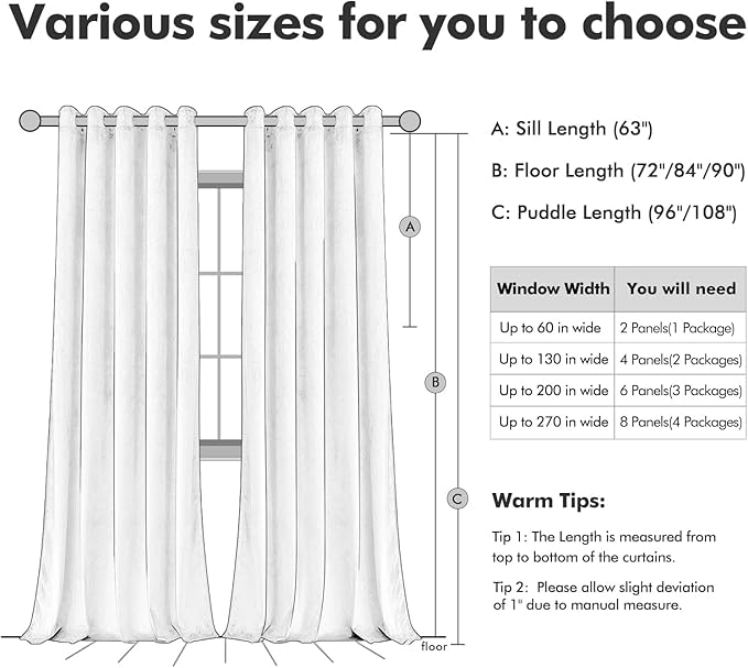MIULEE Velvet Curtains Halloween Black 66 x 96 Inch Length Set of 2 | Grommet - Image 6
