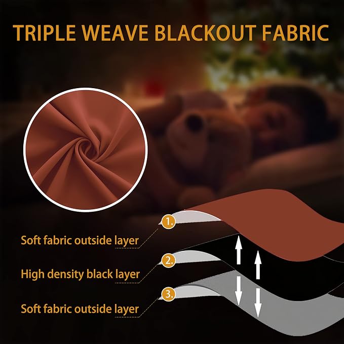 Dusty Burnt Orange Fall Curtains 63 Inch Length - Image 7