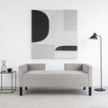 50" Ottoman with 2 Bolster Pillows & Wood Legs, Upholstered End of Bed Daybed by Unknown