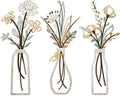 Pigort 3 Pieces Metal Flowers Wall Art- Rustic Farmhouse Decor Minimalist Decor by Artisinfiniteloveiseternaljustlikepi