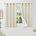 Linen Blackout Curtains 45 Inches Long 2 Panels Each 52 Wide Natural | Thermal by Lajode