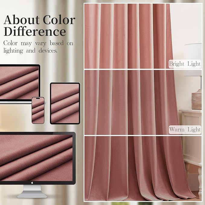 Blackout Velvet Curtains 90 Inches - Image 7