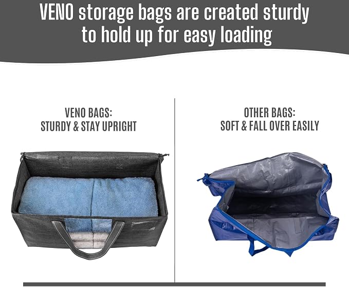 VENO Moving Bags, Wide Open Top, 8 Pack | Moving boxes Alternative, Heavy Duty - Image 6