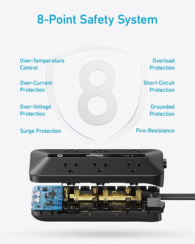 Anker 300J Flat Plug 10-in-1 Ultra Thin Power Strip - Image 6