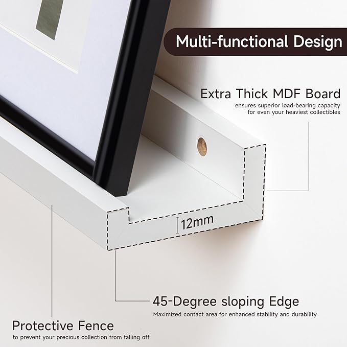 Fun Memories Picture Ledge Shelf, 32 Inch Floating Shelves Set of 2, Large - Image 5