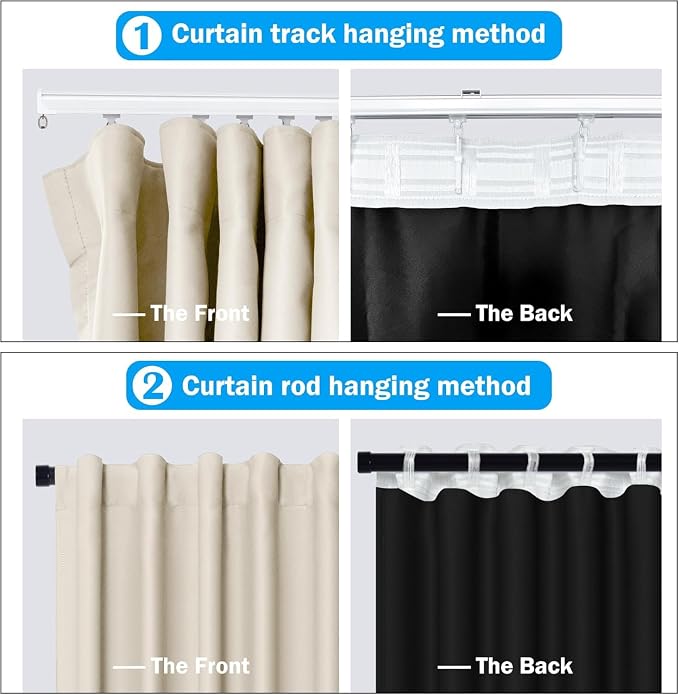 Room Divider Curtains Total Blackout Privacy Curtain Panel Room Thermal - Image 3