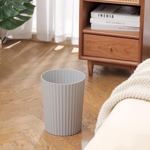 JiatuA Small Bathroom Trash Can Plastic Wastebasket Garbage Can Grey | Sturdy - Image 2