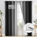 COSVIYA Grommet 100% Blackout Black Ombre Curtains White Back, W52xL90 Inch | 2 by COSVIYA