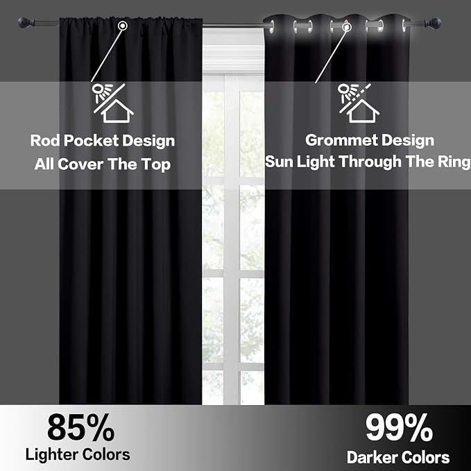 RYB HOME 54 inch Blackout Curtains - Image 5