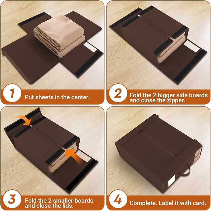 StorageTastic 2 Pack Bed Sheet Closet Organizers and Storage, Sturdy Foldable - Image 4