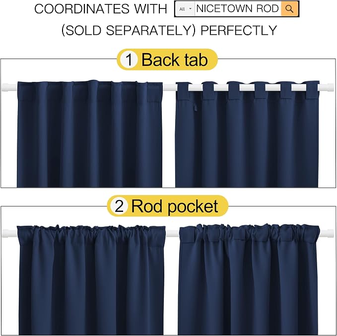 NICETOWN Living Room Blackout Draperies Curtains - Image 3