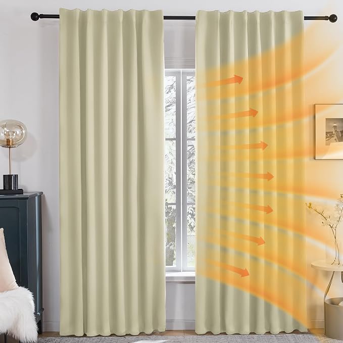 Deconovo Total Blackout Curtains 84 Inch Length 2 Panels Set，Thermal Insulated - Image 8