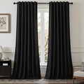 Black Velvet Blackout Curtains 96 Inches, Floor to Ceiling Drapes Back Tab | by AUSSPVOCT