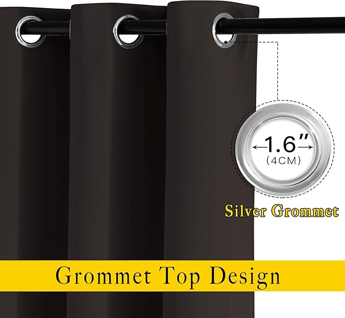 NICETOWN Room Darkening 118 inch Long Curtains, Grommet Thermal Drapes Weighted - Image 2