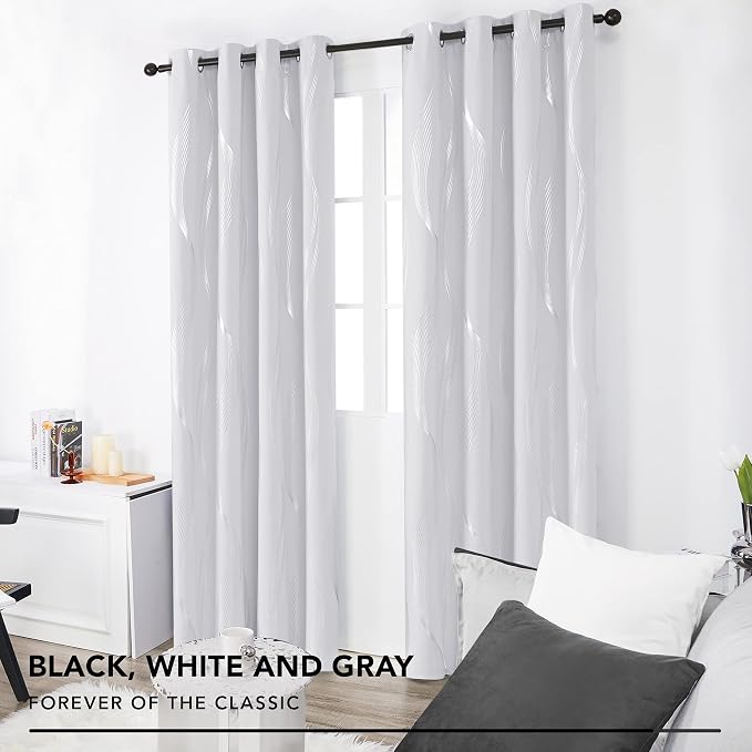 Deconovo Curtains for Living Room, Pattern Blackout Curtains 72 Inches Long | - Image 5
