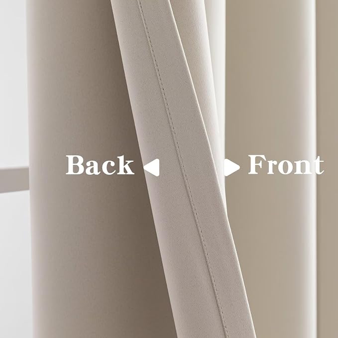 IGEMAEVE Blackout Curtains for Bedroom Grommets Cream 52" W x 96" L | Living - Image 4