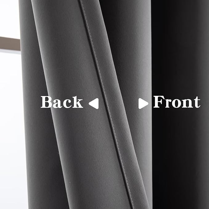 IGEMAEVE Blackout Curtains for Bedroom Grommet Light Grey 65" W x 84" L | - Image 3